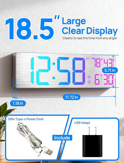 18.5" Large Digital Wall Clock - Image 2
