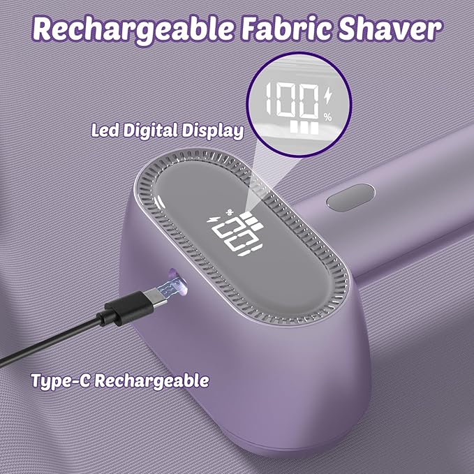 Tylasom Fabric Shaver, Rechargeable Double-Head Lint Remover, Electric Lint - Image 5