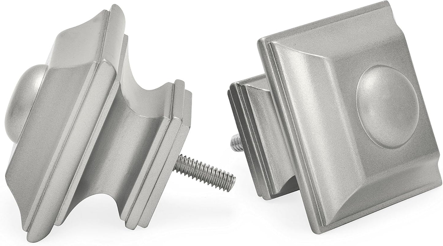 Ivilon Drapery Treatment Window Curtain Rod - Square Design 1 1/8 Rod. 48 to 86 Inch. Satin Nickel