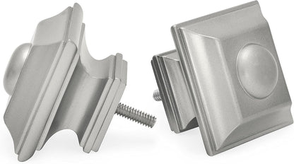Ivilon Drapery Treatment Window Curtain Rod - Square Design 1 1/8 Rod. 48 to 86 Inch. Satin Nickel