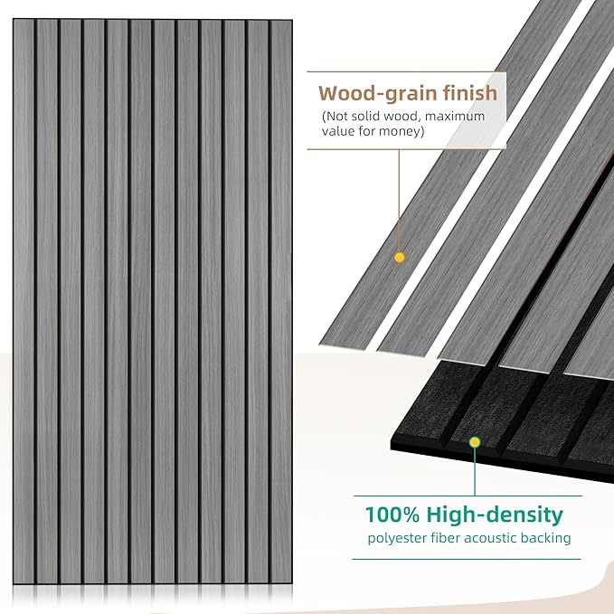 AUTORIFIC Wood Veneer Sound Panels, 10 Pack 47.2”x23.6” Wall Panels, Decorative - Image 3