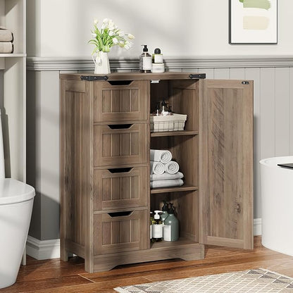 Vabches Farmhouse Bathroom Cabinet, Freestanding Storage Cabinet - Image 6