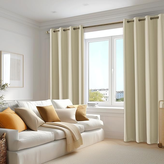 Beauoop 100% Blackout Curtains 63 Inch Long 2 Panels - Image 5