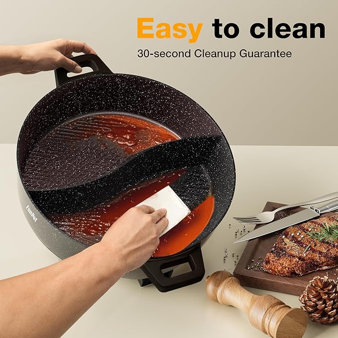 6L Electric Hot Pot with S-Shape Dual-Divider, Smart Temperature Control - Image 3