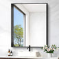 Black Bathroom Mirror, 30x36 Inch Rectangular Framed Mirror, Large Wall Mounted by Unknown