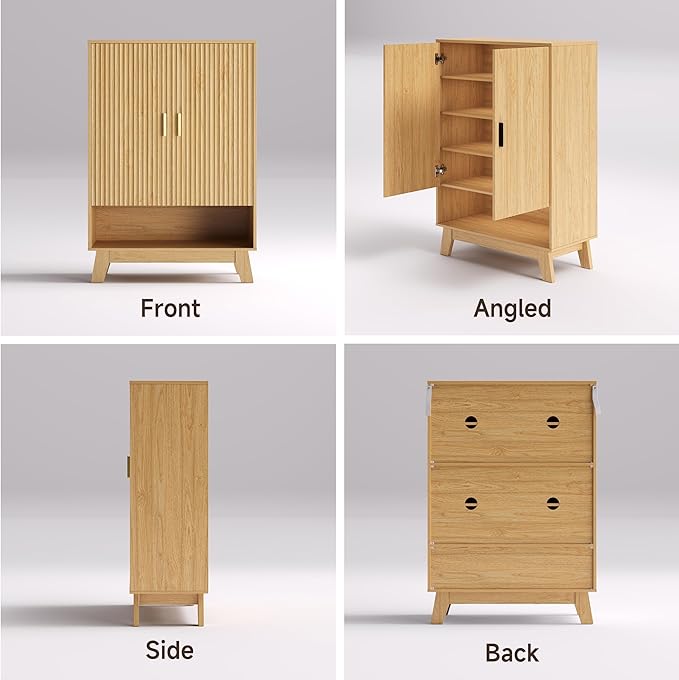 4-Tier Fluted Shoe Cabinet - Image 9