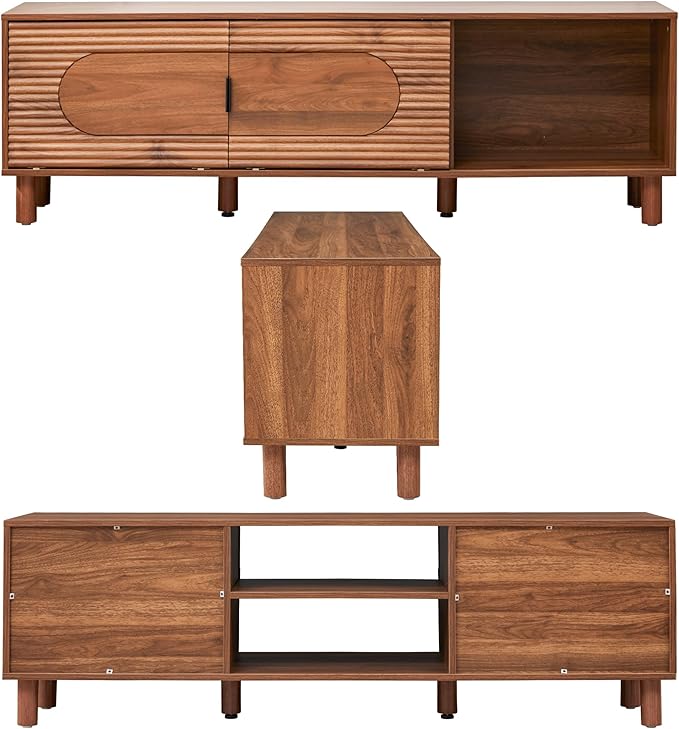 Bifins 63inch Wood TV Stand for Televisions up to 70 Inches, Mid Century Modern - Image 9