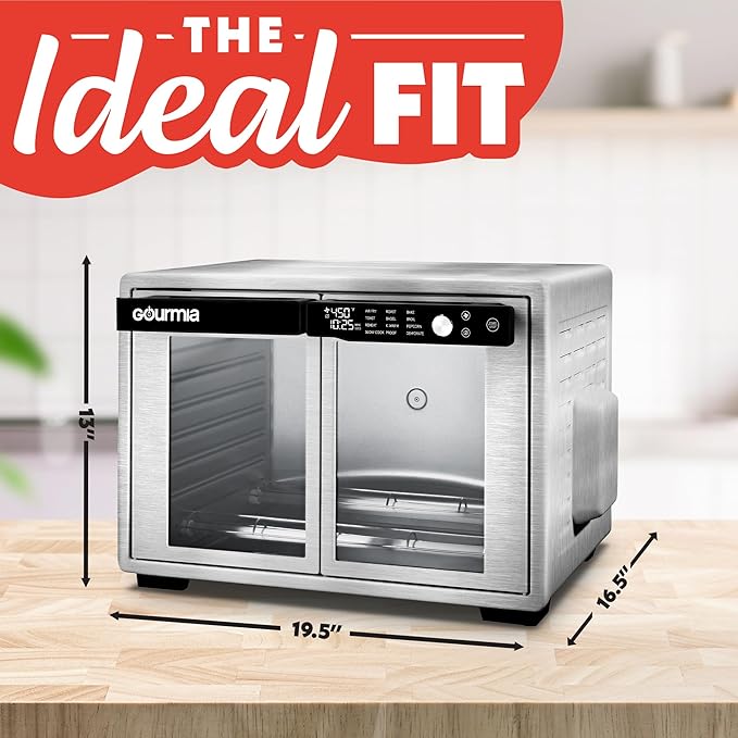 Gourmia French Door Air Fryer Oven - 37 Qt Large Capacity Convection Toaster - Image 9