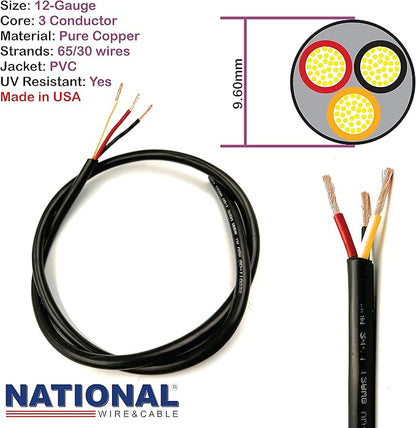 NATIONAL Wire & Cable – 12 AWG 3-Conductor Premium Copper Wire, 100 ft - Image 2
