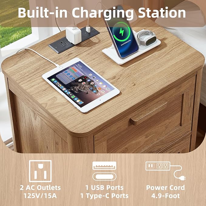 Joaxswe Farmhouse Nightstand - Image 3