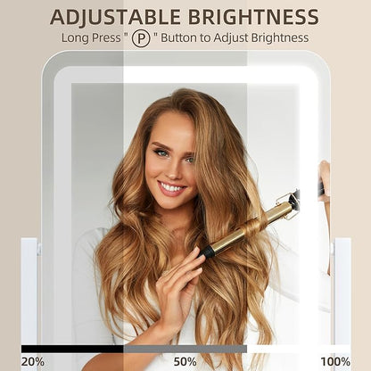 FENNIO Makeup Mirror with Lights 17"x13" ，Desk Mirror，Vanity Mirror with Lights - Image 4