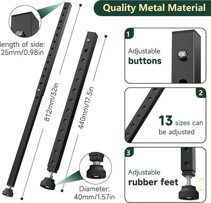 WooFog Adjustable Window Security Bars Vertical, Heavy Duty Sliding Patio Glass - Image 2