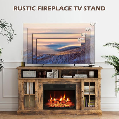 SIMOE Fireplace TV Stand with 23 Inch Fireplace, Electric TV Console - Image 5
