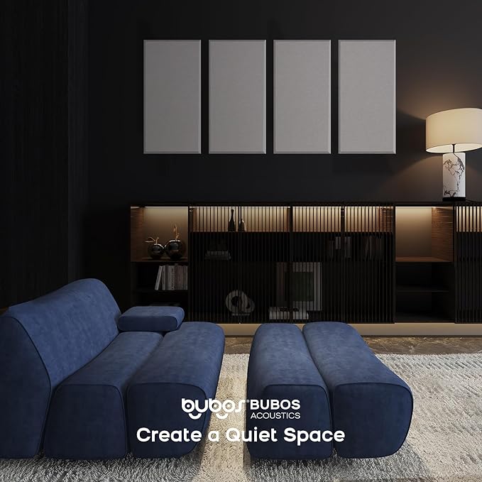 BUBOS 4 PCS Fabric Acoustic Panels, 23.6''x11.8''x2'' Sound Proof Panels - Image 6