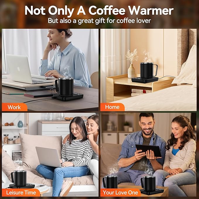 Coffee Mug Warmer & Mug Set for Desk, Electric Coffee Cup Warmer - Image 6
