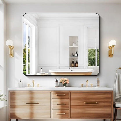 40" x 48"Bathroom Mirror, Matte Black Wall Mirror - Image 4