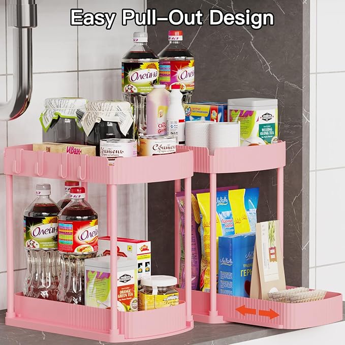 Ukeetap 2 Pack Multi-Purpose Pull-Out Storage Organizers, Under Sink & Cabinet - Image 4