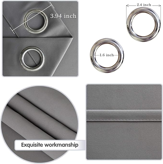 DWCN Blackout Curtains Thermal Insulated Room Darkening Grommet Window - Image 3