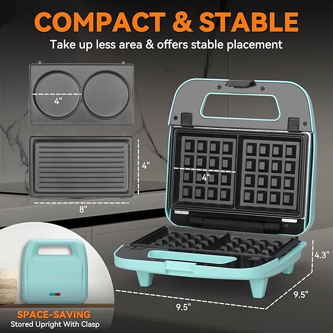 Baker’s Friend 3 in 1 Mini Waffle Maker - Image 6