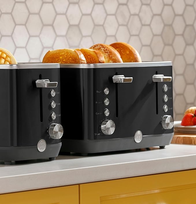 GE 2 Slice Black Stainless Steel Toaster, Extra Wide Slots - Image 6