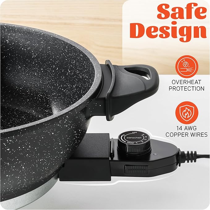 TWIN™ Electric Hot Pot with Divider | EvenHeat Cast Aluminum Non-Stick Pot - Image 6