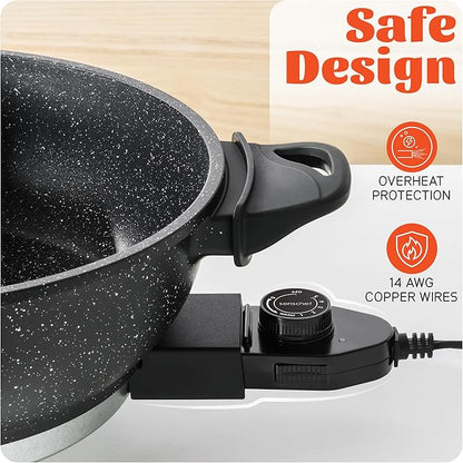 TWIN™ Electric Hot Pot with Divider | EvenHeat Cast Aluminum Non-Stick Pot - Image 6