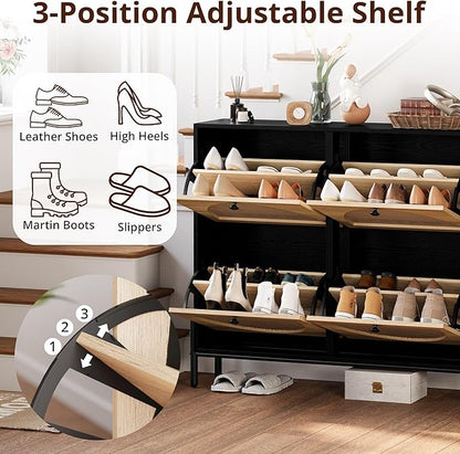 IRONCK Rattan Shoe Cabinet Storage - Image 5