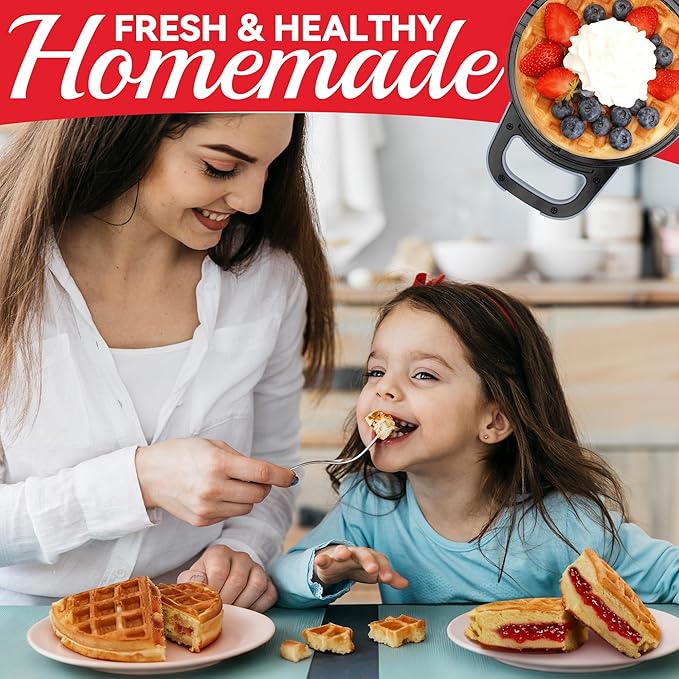6" Stuffed Waffle Maker Rotating, Flip Waffles Maker Machine - Image 6