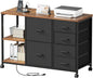 6 Drawer File Cabinet with Charging Station Rolling Printer Stand with Open by Maihail