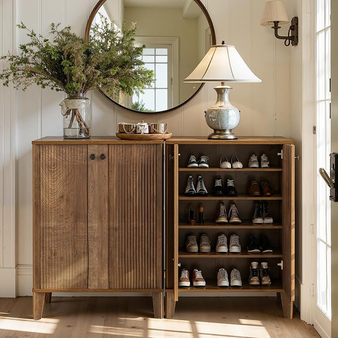 LITTLE TREE Shoe Cabinet with Doors, 5-Tier Shoe Cabinet - Image 9