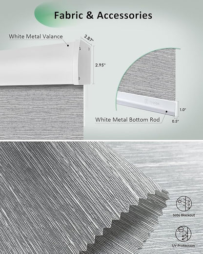Yoolax Motorized Blinds App Control, Light Filtering Motorized Shades - Image 5