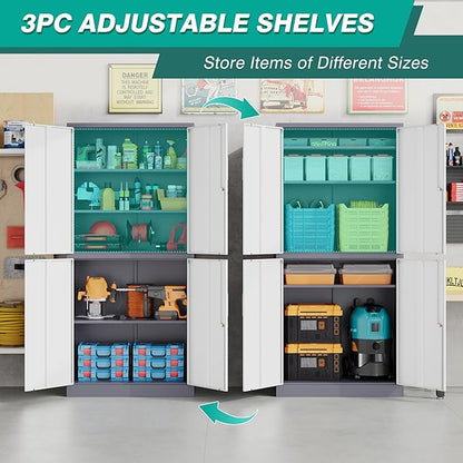 SISESOL Storage Cabinets With Doors And Shelves, Adjustable Layers - Image 5