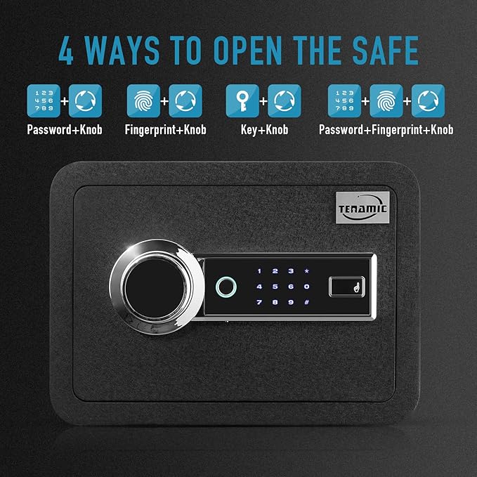 Tenamic Biometric Fingerprint Safe Box 0.85 Cubic Feet Fireproof Waterproof - Image 5