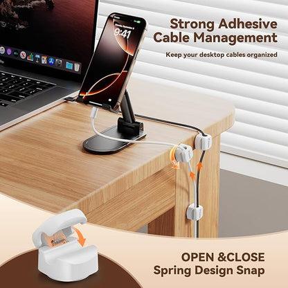 Yocice 6Pack Rotatable Cord Organizer, Spring Cable Clips Desk Cable Management - Image 3