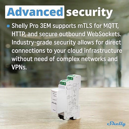 Shelly Pro 3EM | Wi-Fi & LAN, 3-Phase Smart Energy Meter | 2-Way Consumption | - Image 3