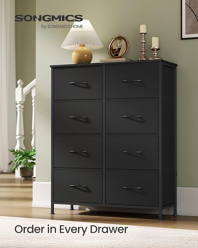 SONGMICS Dresser for Bedroom, Chest of Drawers, 8 Non-Woven Fabric Drawers - Image 3