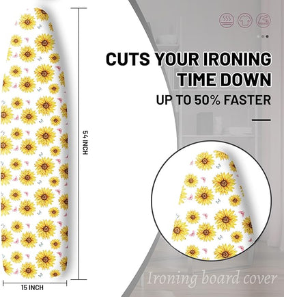 Extra Thick Ironing Board Cover and Pad, Summer Sunflowers 15x54 Ironing Board - Image 2