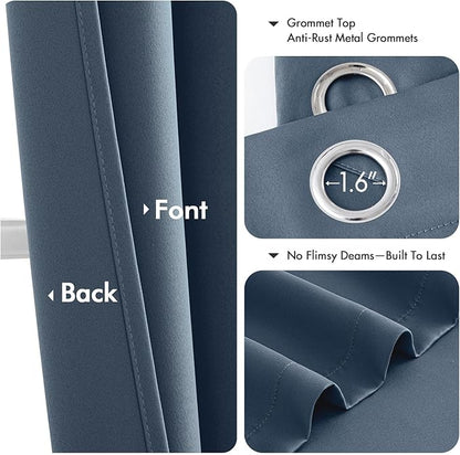 MIULEE Stone Blue Blackout Curtains - Image 4