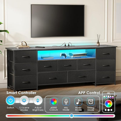 Huuger 63 Inch TV Stand for 65, 70 Inch TV, 11 Drawer Long Dresser - Image 4