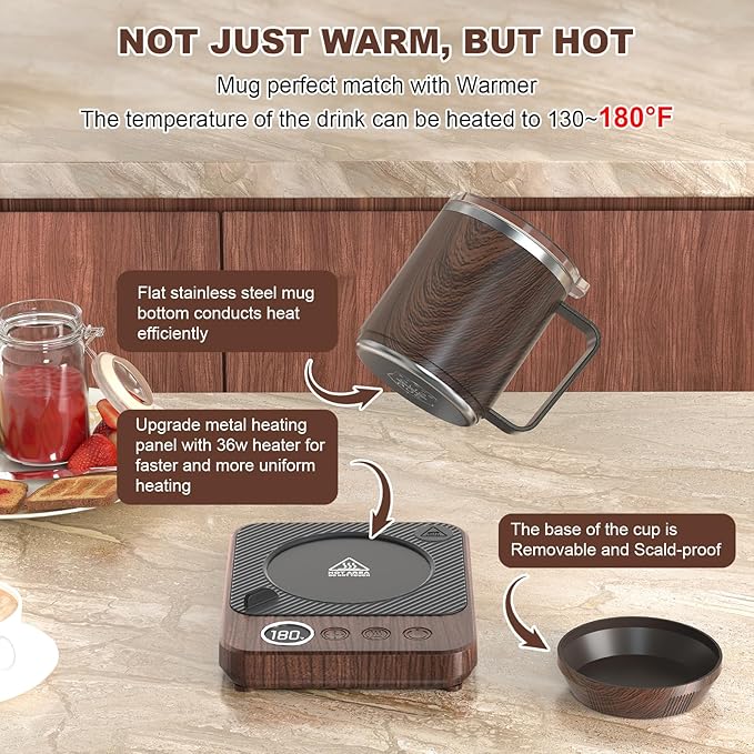 Coffee Mug Warmer & Mug Set for Desk, Smart Coffee Cup Warmer - Image 2