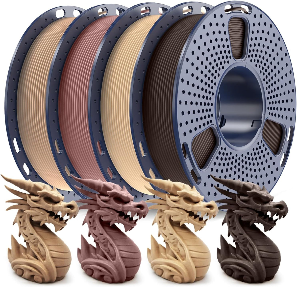SUNLU Wood PLA Filament 1.75mm, 250g Spool Bundle, 3D Printer Filament