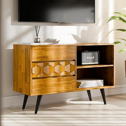 Bme Georgina 45 Inch Solid Wood TV Stand, Under 10 Minutes Assembly by Bme
