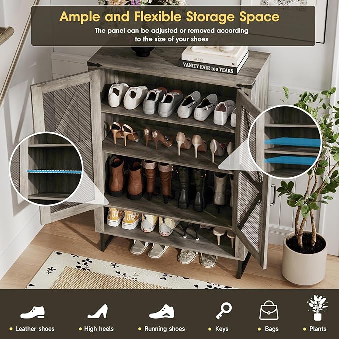Maupvit 42.1" Farmhouse Shoe Cabinet - Image 4