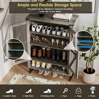 Maupvit 42.1" Farmhouse Shoe Cabinet - Image 4