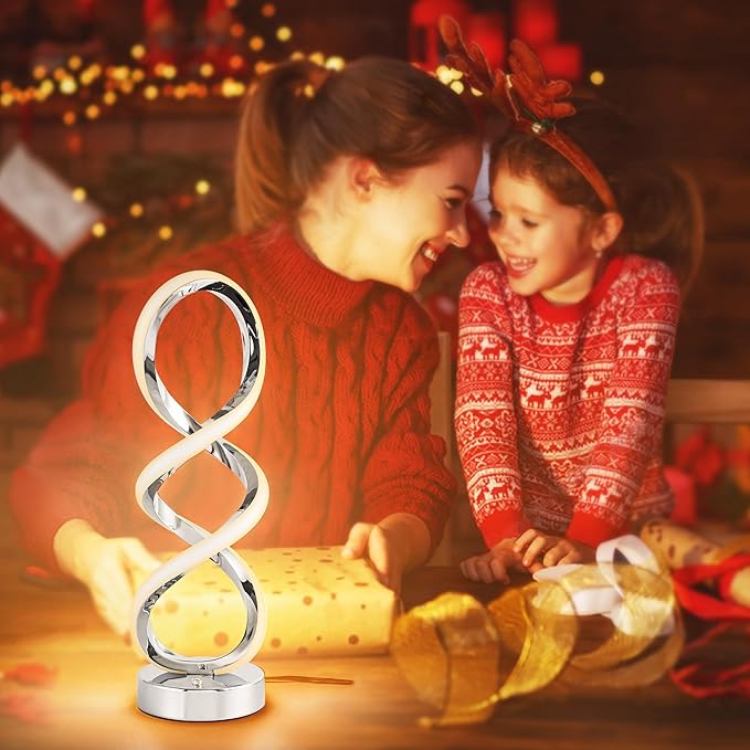 Modern Spiral RGB Table Lamp, Touch Dimmable Bedside Lamp, 7 Colors 10 Light - Image 8