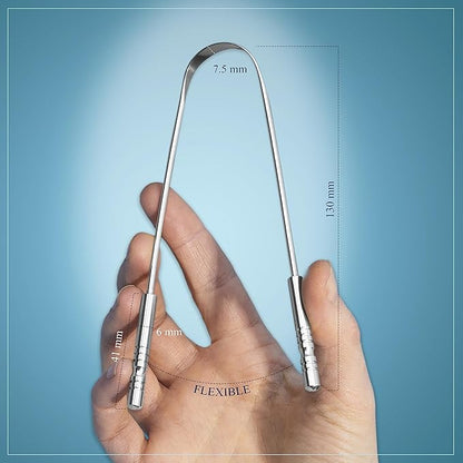 MasterMedi Tongue Cleaner Tongue Scraper Surgical Grade Stainless Steel Tongue - Image 2