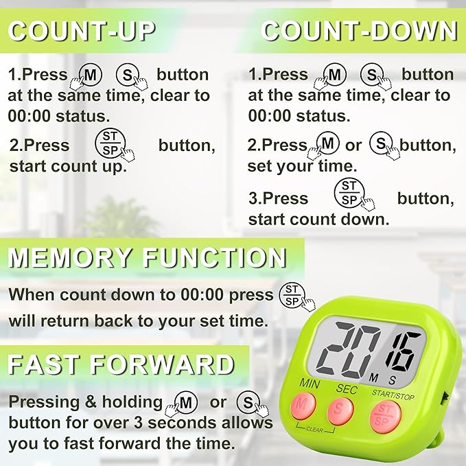 ZILLEEN Classroom Timer for Kids Teachers 2 Pack Digital Tmers - Image 7