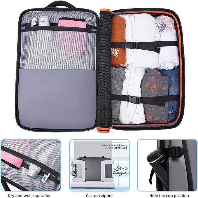 Laptop Backpack for Women, 50L Carry On Backpack Men, Expandable Flight - Image 5