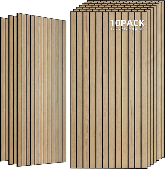 TO-TH Wood-Look Acoustic Wall Panels, 10 Pack 47.2” x 23.6” Sound Panels by TO-TH