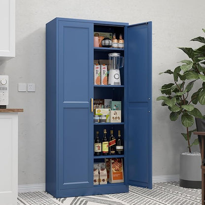 71" Tall Metal Storage Cabinet, Kitchen Pantry Storage Cabinets - Image 2